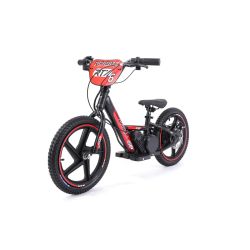 Detské elektrické odrážadlo RIRIBIKE RTX6 24V (16”), červené, Lítiová batéria, 250W Motor, Kotúčová brzda, Nastaviteľné mäkké PU sedadlo