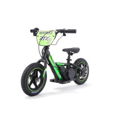 Detské elektrické odrážadlo RIRIBIKE RTX3 24V (12”), zelené, Lítiová batéria, 100W motor, Kotúčová brzda, Nastaviteľné mäkké PU sedadlo