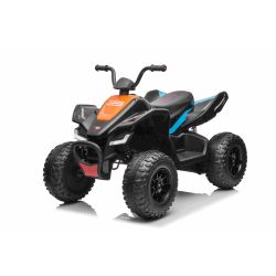 Licencjonowany elektryczny quad McLaren Racing MCL 12V 4X4, czarny, miękkie koła EVA, ZDALNE STEROWANIE, skórzane siedzenie, amortyzowana oś tylna, silnik 4 x 35W, światła LED, akumulator 12V10Ah